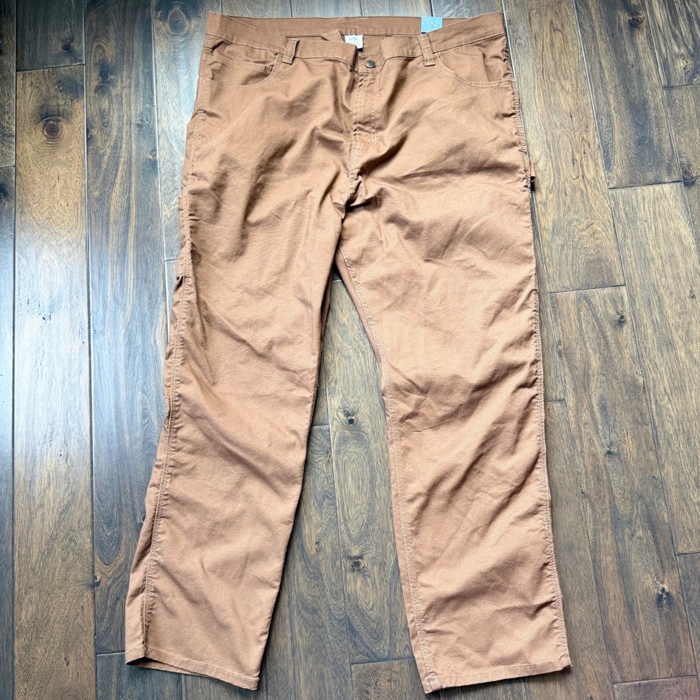 RK Brand Carpenter Pants Mens 44x30 Brown New Work Wear Utility Canvas Stretch